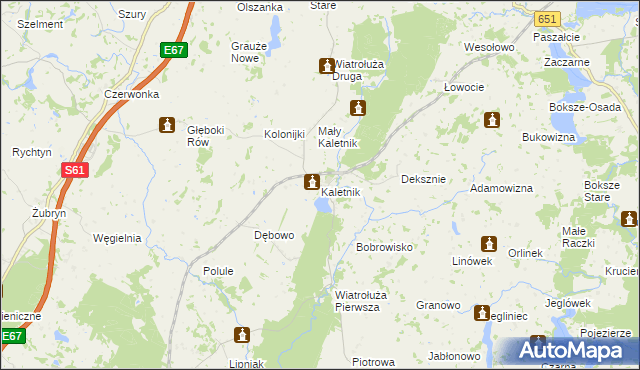 mapa Kaletnik gmina Szypliszki, Kaletnik gmina Szypliszki na mapie Targeo