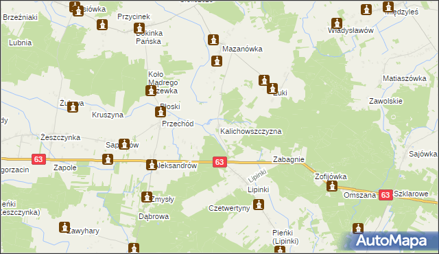 mapa Kalichowszczyzna, Kalichowszczyzna na mapie Targeo