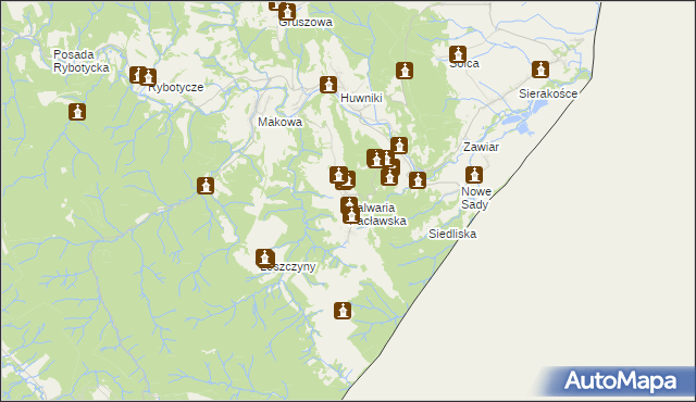 mapa Kalwaria Pacławska, Kalwaria Pacławska na mapie Targeo