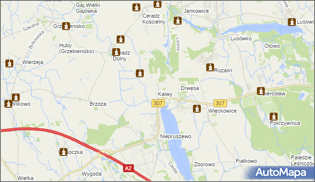 mapa Kalwy, Kalwy na mapie Targeo