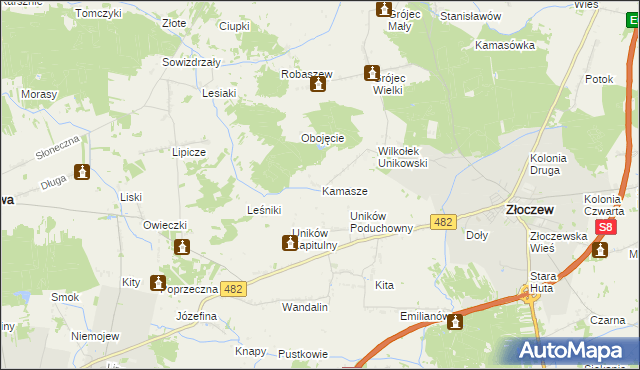 mapa Kamasze, Kamasze na mapie Targeo