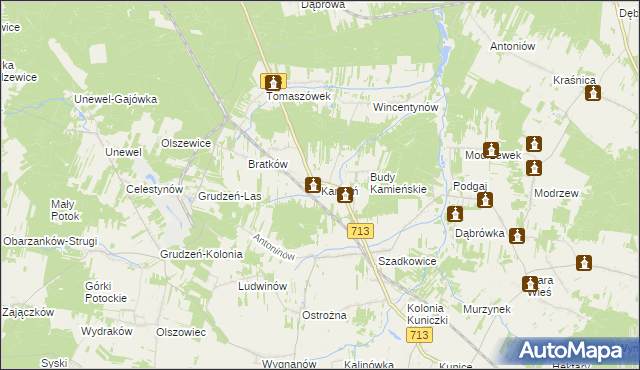 mapa Kamień gmina Sławno, Kamień gmina Sławno na mapie Targeo