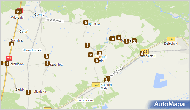 mapa Kamień Wielki, Kamień Wielki na mapie Targeo