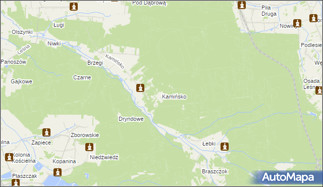 mapa Kamińsko gmina Przystajń, Kamińsko gmina Przystajń na mapie Targeo