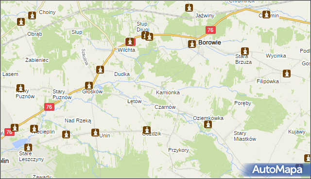 mapa Kamionka gmina Borowie, Kamionka gmina Borowie na mapie Targeo