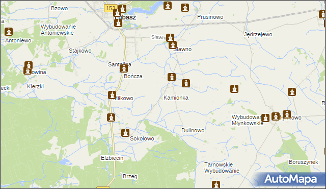 mapa Kamionka gmina Lubasz, Kamionka gmina Lubasz na mapie Targeo