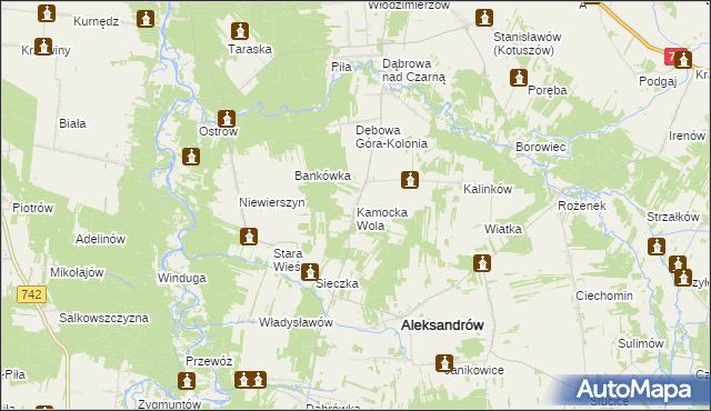 mapa Kamocka Wola, Kamocka Wola na mapie Targeo