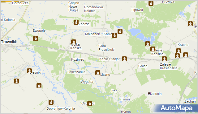 mapa Kanie-Stacja, Kanie-Stacja na mapie Targeo