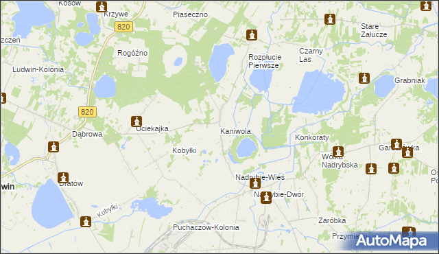 mapa Kaniwola, Kaniwola na mapie Targeo