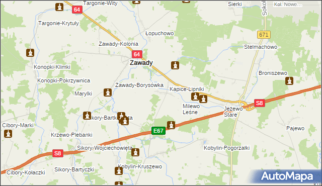 mapa Kapice Stare, Kapice Stare na mapie Targeo