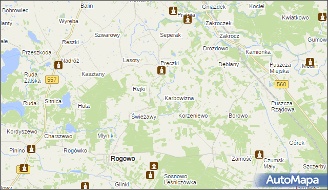 mapa Karbowizna, Karbowizna na mapie Targeo