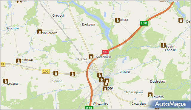 mapa Karczewie, Karczewie na mapie Targeo