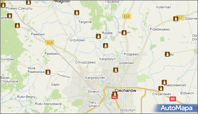 mapa Kargoszyn, Kargoszyn na mapie Targeo