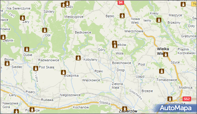 mapa Karniowice gmina Zabierzów, Karniowice gmina Zabierzów na mapie Targeo