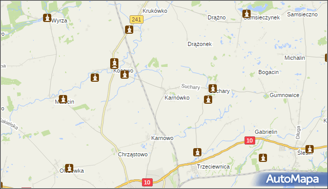 mapa Karnówko, Karnówko na mapie Targeo