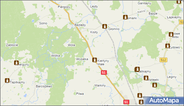 mapa Karolewko, Karolewko na mapie Targeo