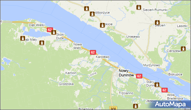 mapa Karolewo gmina Nowy Duninów, Karolewo gmina Nowy Duninów na mapie Targeo