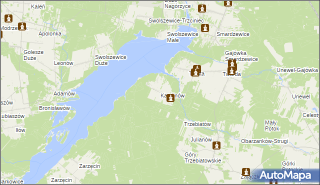 mapa Karolinów gmina Tomaszów Mazowiecki, Karolinów gmina Tomaszów Mazowiecki na mapie Targeo