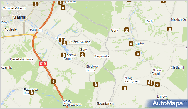 mapa Karpiówka, Karpiówka na mapie Targeo