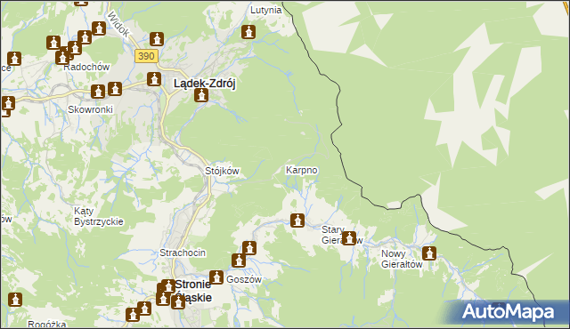 mapa Karpno gmina Lądek-Zdrój, Karpno gmina Lądek-Zdrój na mapie Targeo