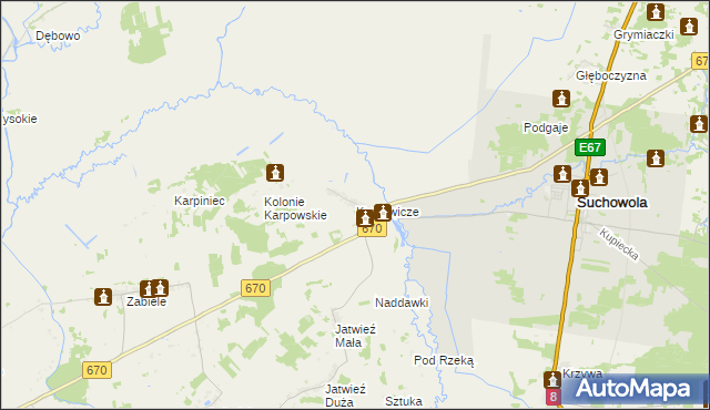 mapa Karpowicze, Karpowicze na mapie Targeo