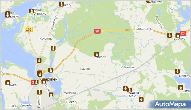 mapa Karsno, Karsno na mapie Targeo