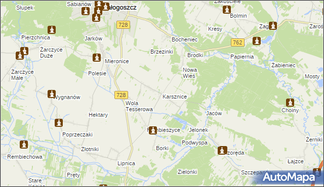 mapa Karsznice gmina Małogoszcz, Karsznice gmina Małogoszcz na mapie Targeo