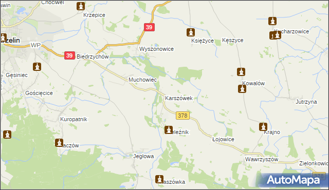 mapa Karszówek, Karszówek na mapie Targeo