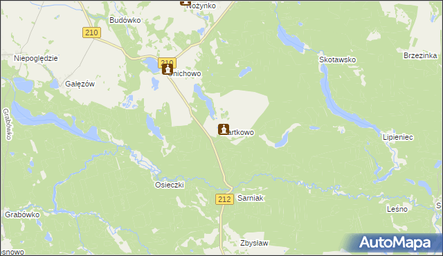 mapa Kartkowo, Kartkowo na mapie Targeo