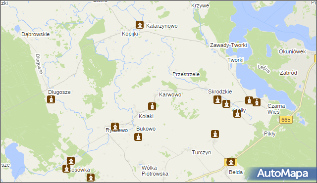 mapa Karwowo gmina Rajgród, Karwowo gmina Rajgród na mapie Targeo