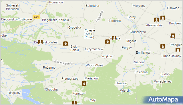 mapa Kąśnie, Kąśnie na mapie Targeo