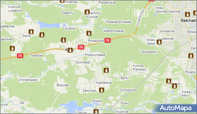 mapa Kaszewice-Kolonia, Kaszewice-Kolonia na mapie Targeo