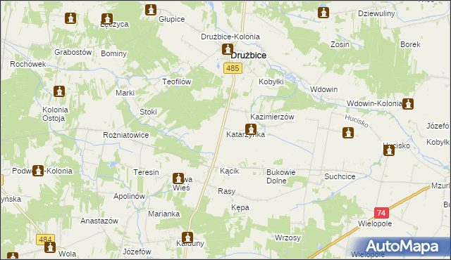 mapa Katarzynka, Katarzynka na mapie Targeo