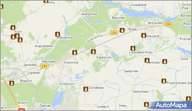 mapa Katarzynki gmina Swarzędz, Katarzynki gmina Swarzędz na mapie Targeo