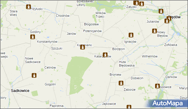 mapa Katarzynów gmina Błędów, Katarzynów gmina Błędów na mapie Targeo