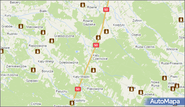 mapa Kąty Czernickie, Kąty Czernickie na mapie Targeo