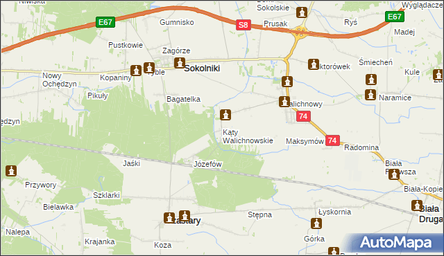 mapa Kąty Walichnowskie, Kąty Walichnowskie na mapie Targeo