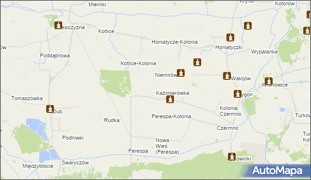 mapa Kazimierówka gmina Tyszowce, Kazimierówka gmina Tyszowce na mapie Targeo