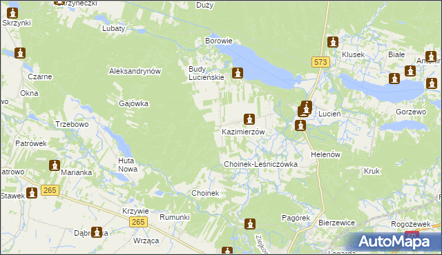 mapa Kazimierzów gmina Gostynin, Kazimierzów gmina Gostynin na mapie Targeo