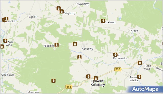 mapa Kęczewo, Kęczewo na mapie Targeo