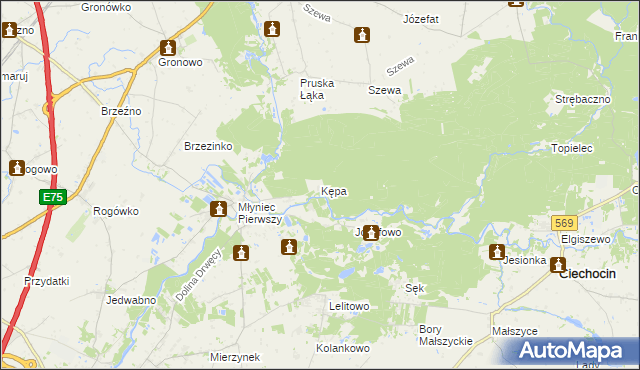 mapa Kępa gmina Ciechocin, Kępa gmina Ciechocin na mapie Targeo