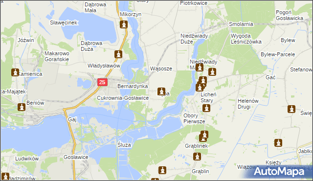 mapa Kępa gmina Ślesin, Kępa gmina Ślesin na mapie Targeo