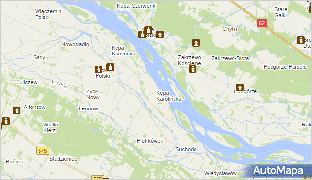 mapa Kępa Karolińska, Kępa Karolińska na mapie Targeo