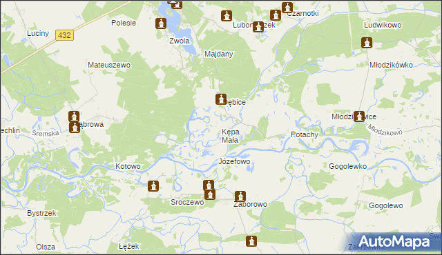 mapa Kępa Mała, Kępa Mała na mapie Targeo