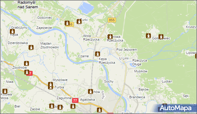 mapa Kępa Rzeczycka, Kępa Rzeczycka na mapie Targeo