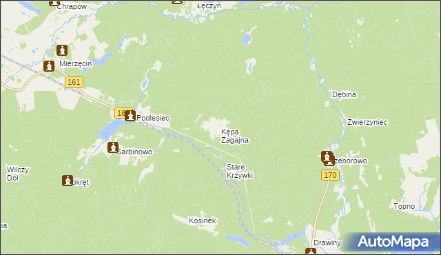 mapa Kępa Zagajna, Kępa Zagajna na mapie Targeo