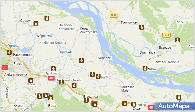 mapa Kępeczki, Kępeczki na mapie Targeo