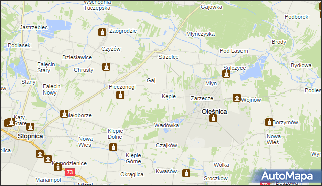 mapa Kępie gmina Oleśnica, Kępie gmina Oleśnica na mapie Targeo