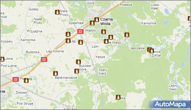 mapa Kęsza, Kęsza na mapie Targeo