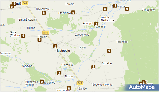 mapa Kicin gmina Białopole, Kicin gmina Białopole na mapie Targeo